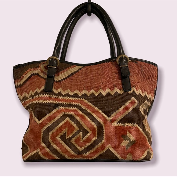 Recycled Rug Scraps Handbag - Picture 2 of 6